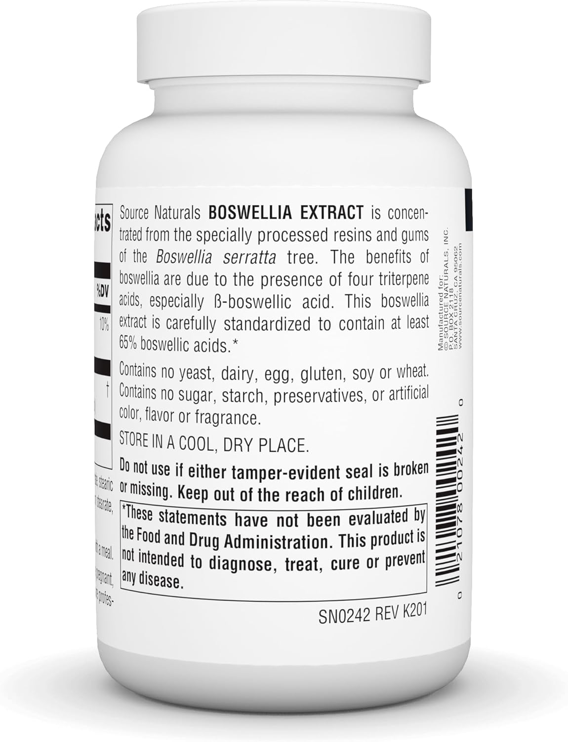 Extracto de Boswellia 243 mg Suplemento Dietético - 100 Tabletas