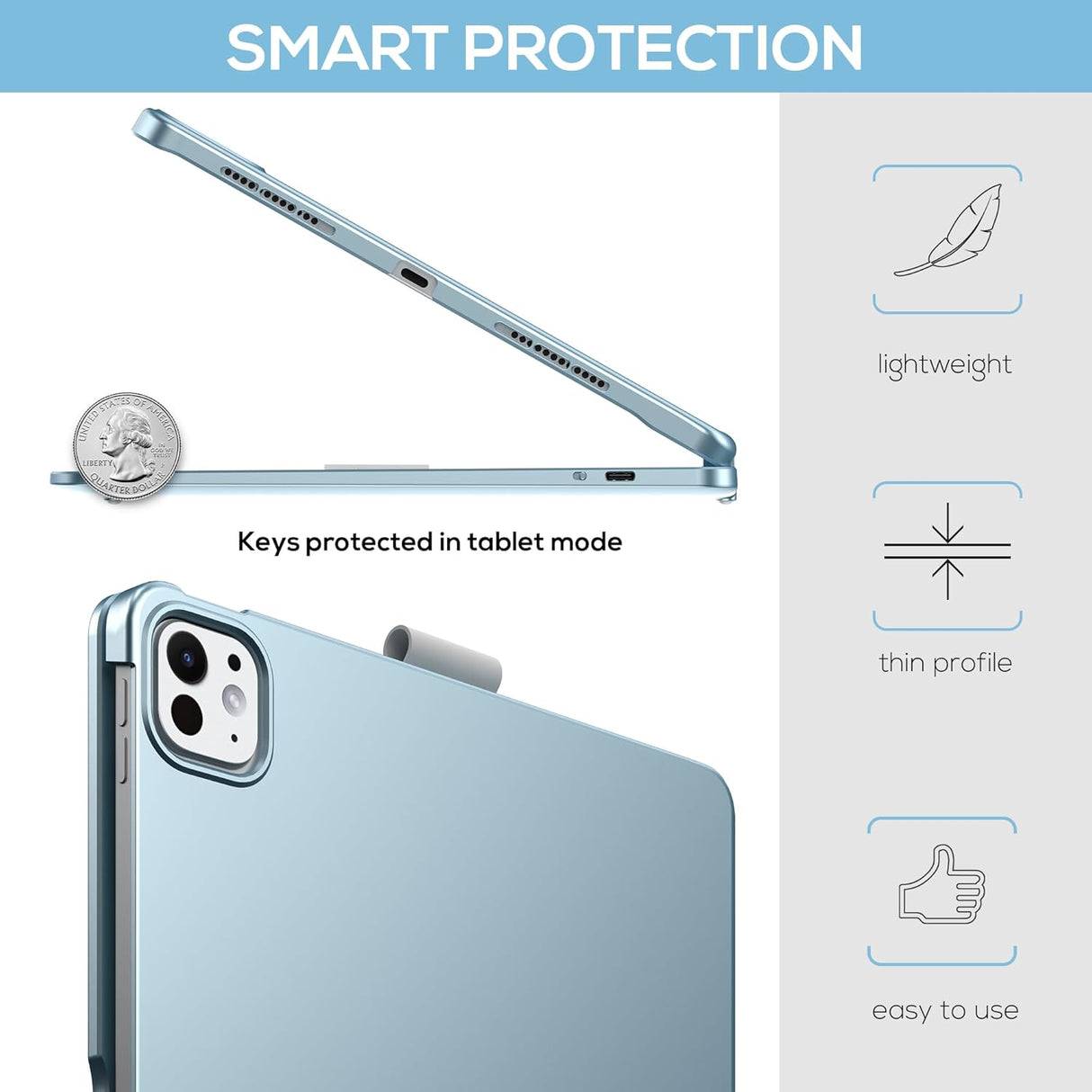 Funda Teclado Touch para iPad Pro 11 (M4) 2024, Inalámbrica