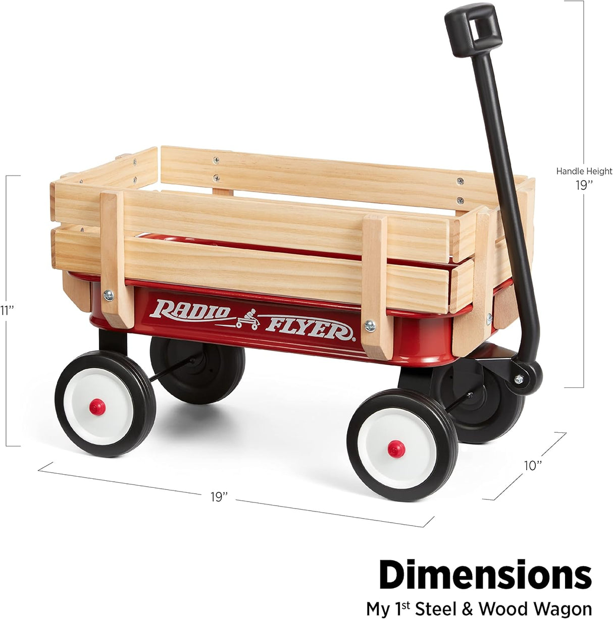 Wagon de Juguete de Acero y Madera Radio Flyer con Oso 19