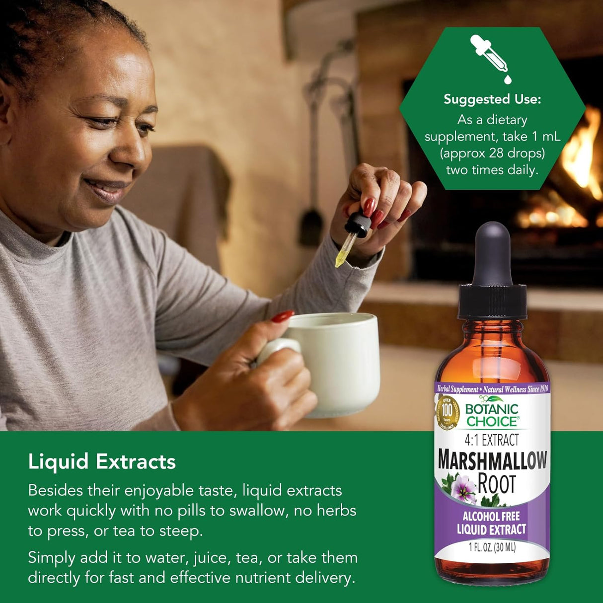 Suplemento Extracto líquido sin alcohol raíz de malvavisco