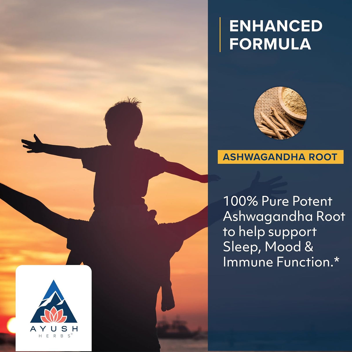 Suplemento de Ashwagandha, Ayush Herbs, 120 cápsulas veganas