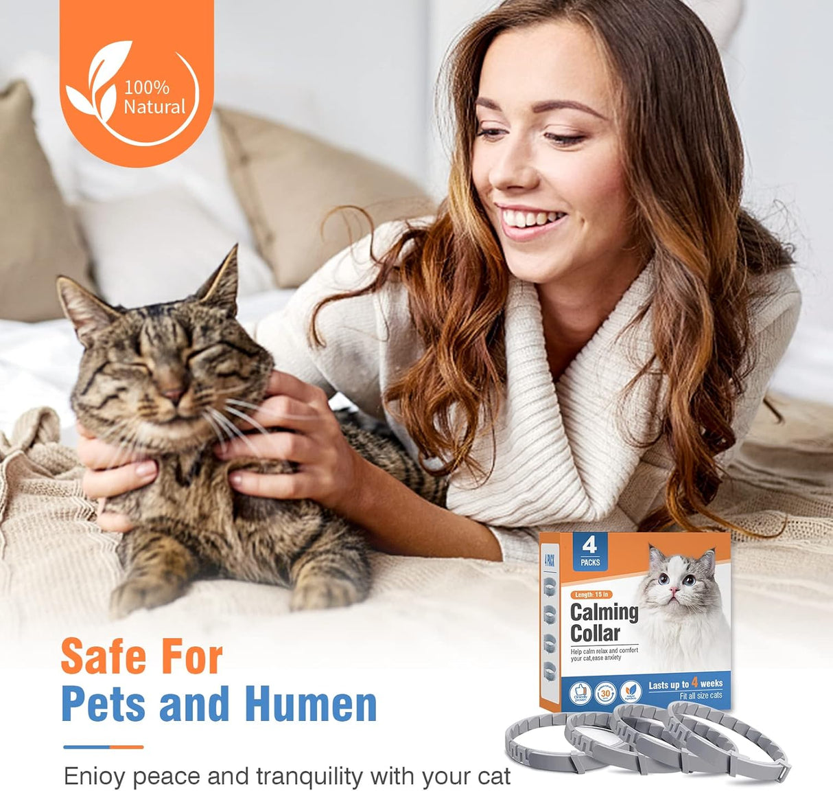 Paquete de 4 collares calmantes para gatos Pzlagia