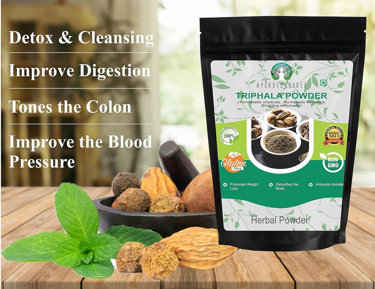 Polvo de Triphala Detox, Limpieza Rejuvenecimiento Vegano