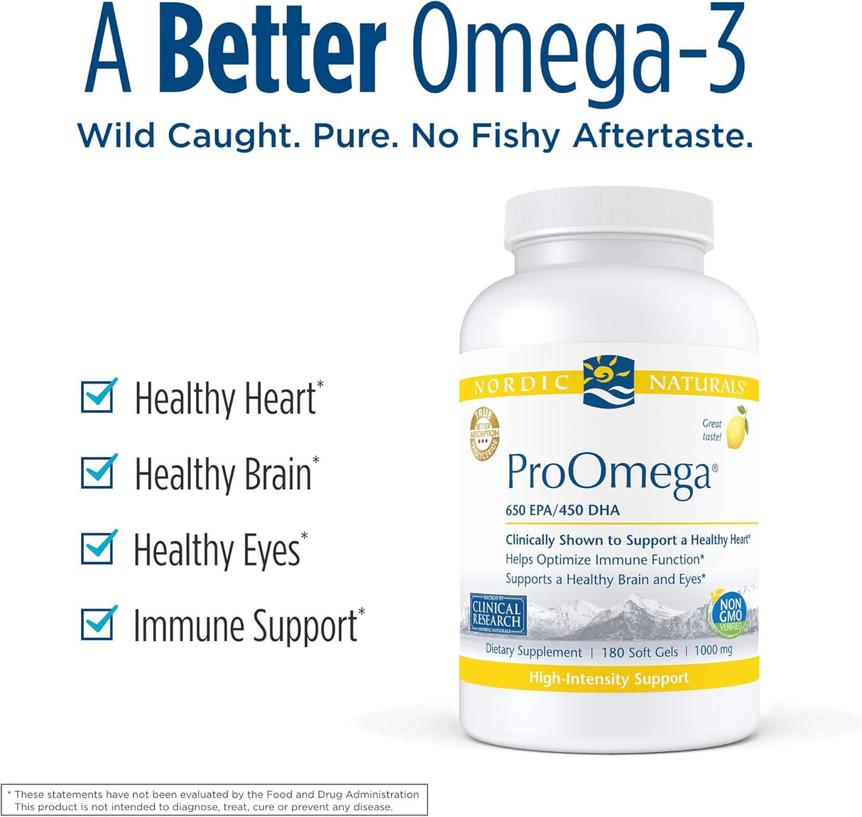 Suplemento ProOmega, sabor a limón 1280 mg Omega-3 con EPA