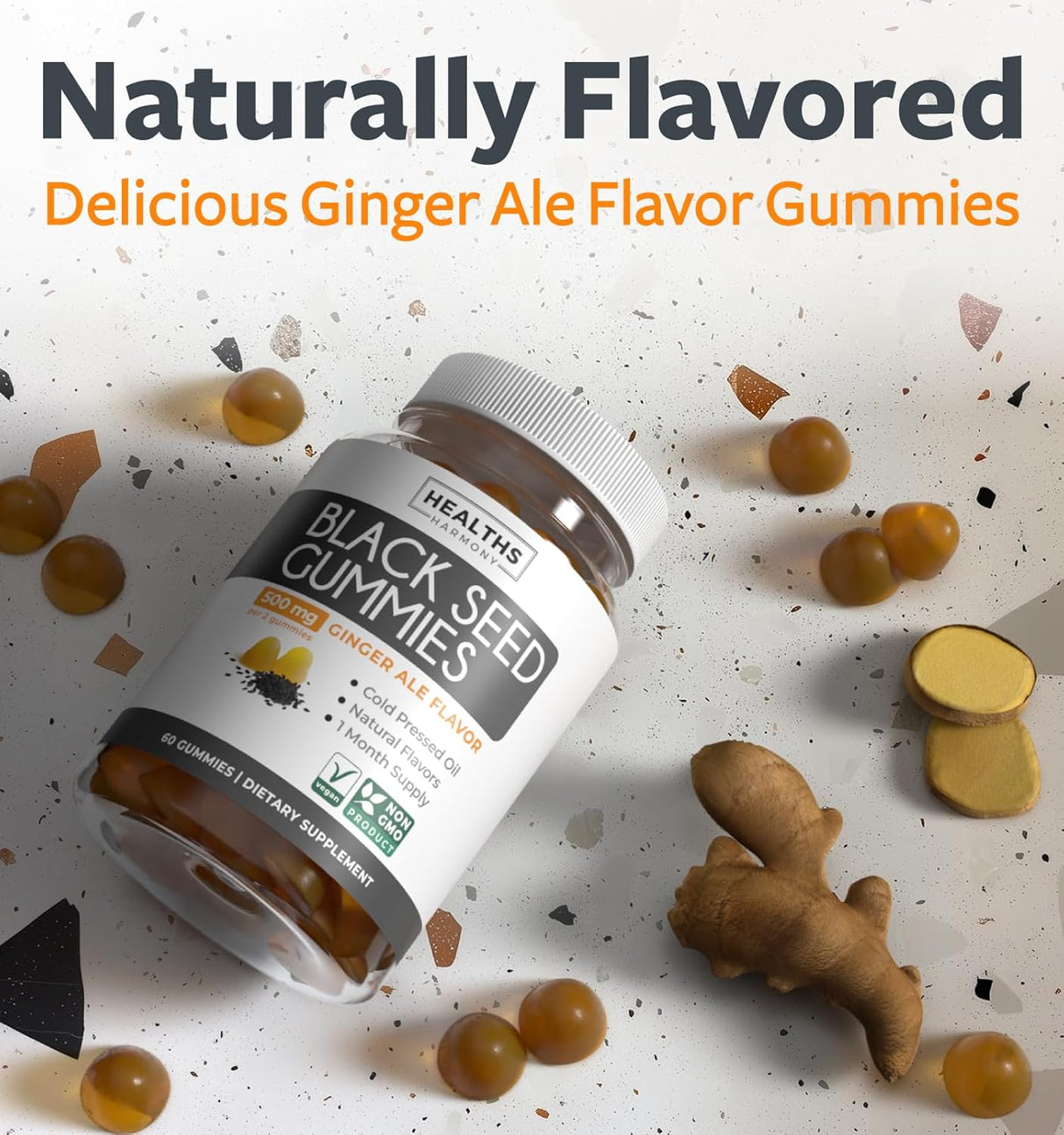 Gomitas de Aceite de Semilla Negra - Natural, Vegano, 500mg