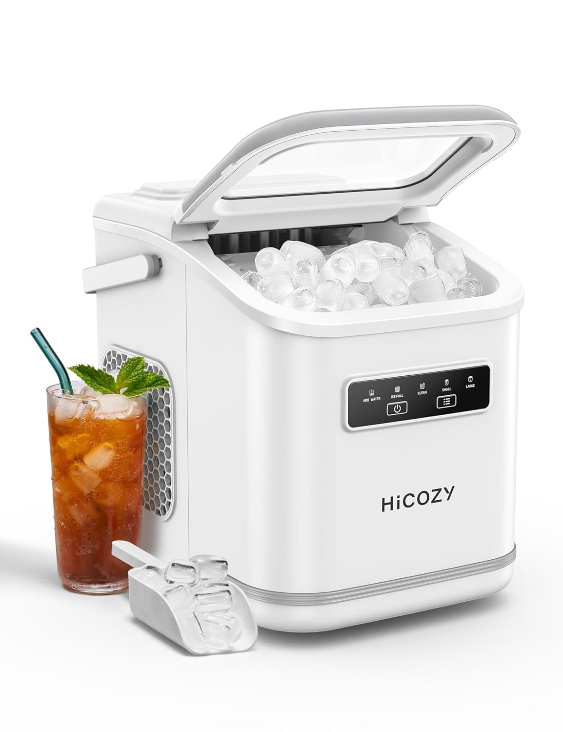 Máquina de Hielo HiCOZY, 26 lbs/día, Auto-Limpieza, Portátil