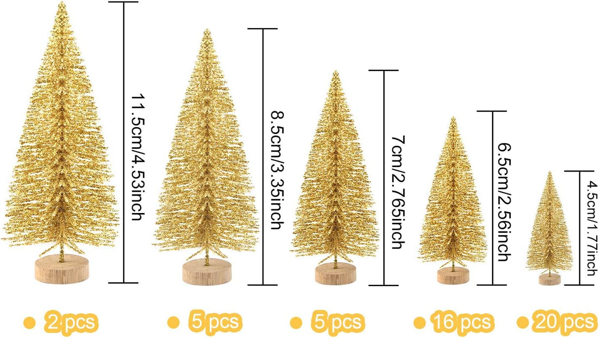 Mini Árboles de Navidad KUUQA 48 Pcs para Decoración DIY