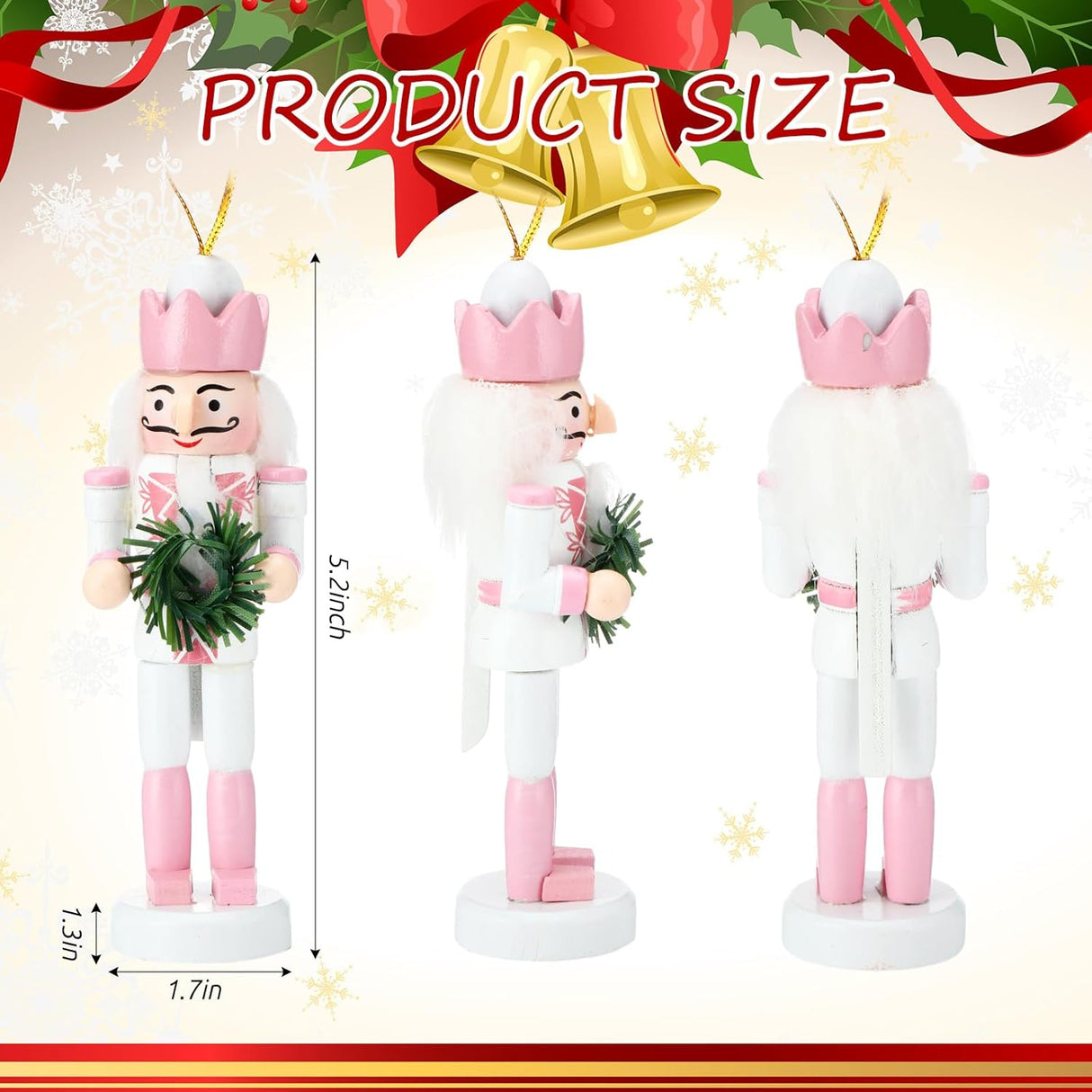 10 Pcs Adornos de Navidad Nutcracker de Madera 5 Figuras