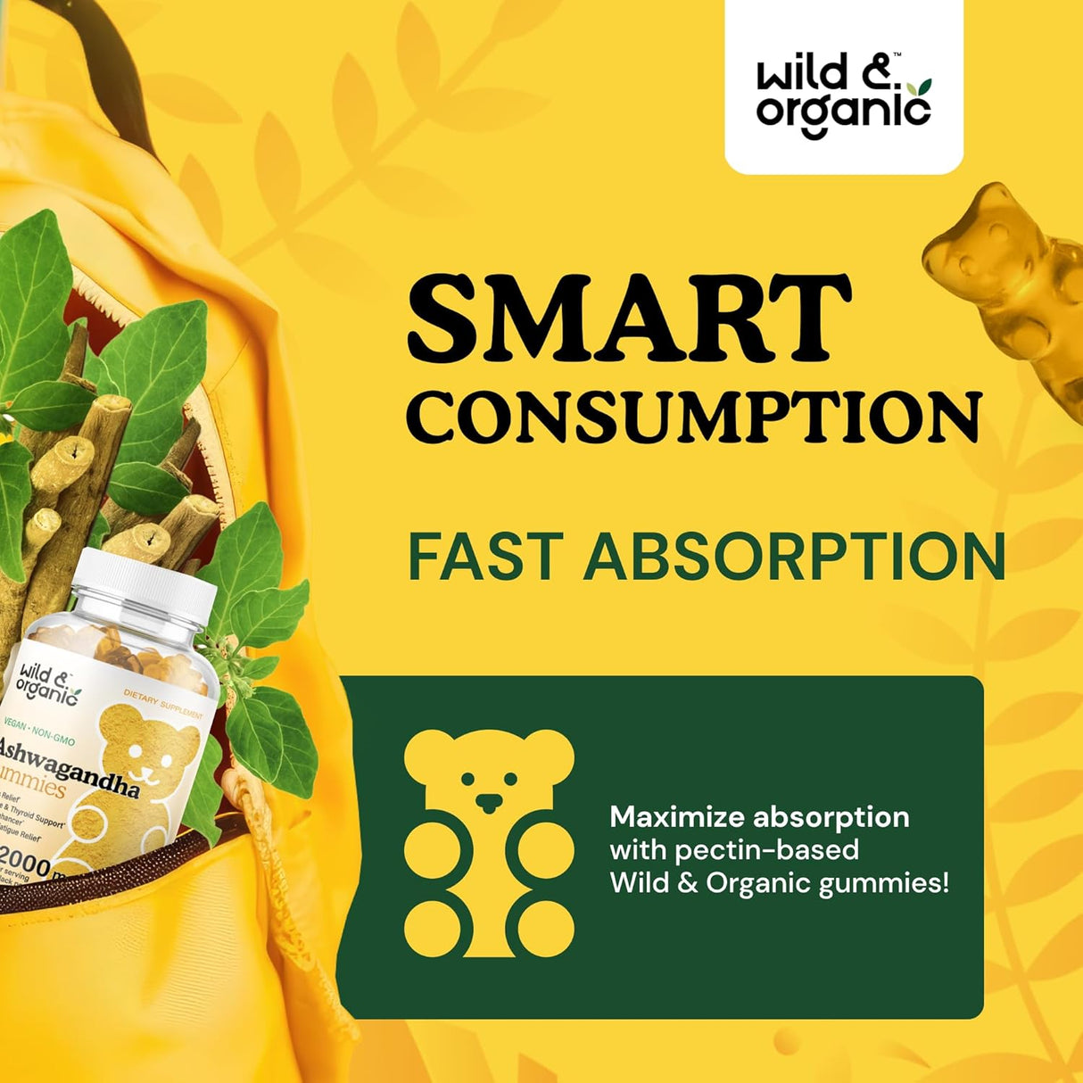 Gomitas Ashwagandha 2000mg - Suplemento Natural - 60 Chews