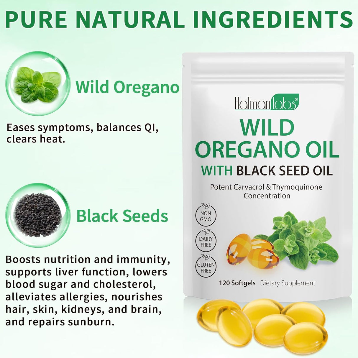 Aceite de Oregano en Softgels, 2 packs, 120 cápsulas
