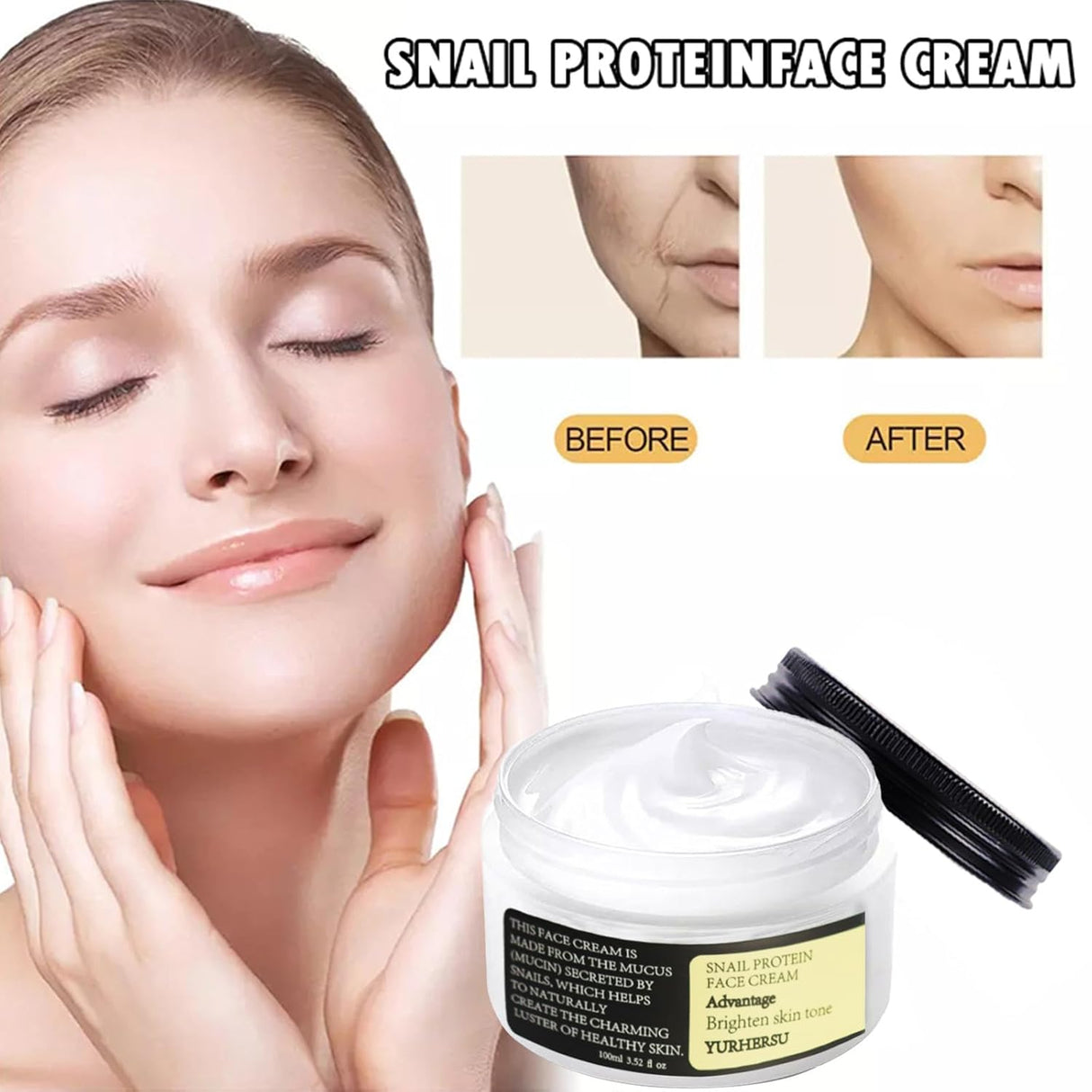 Crema Facial Hidratante con Mucina de Caracol y Colágeno 93%