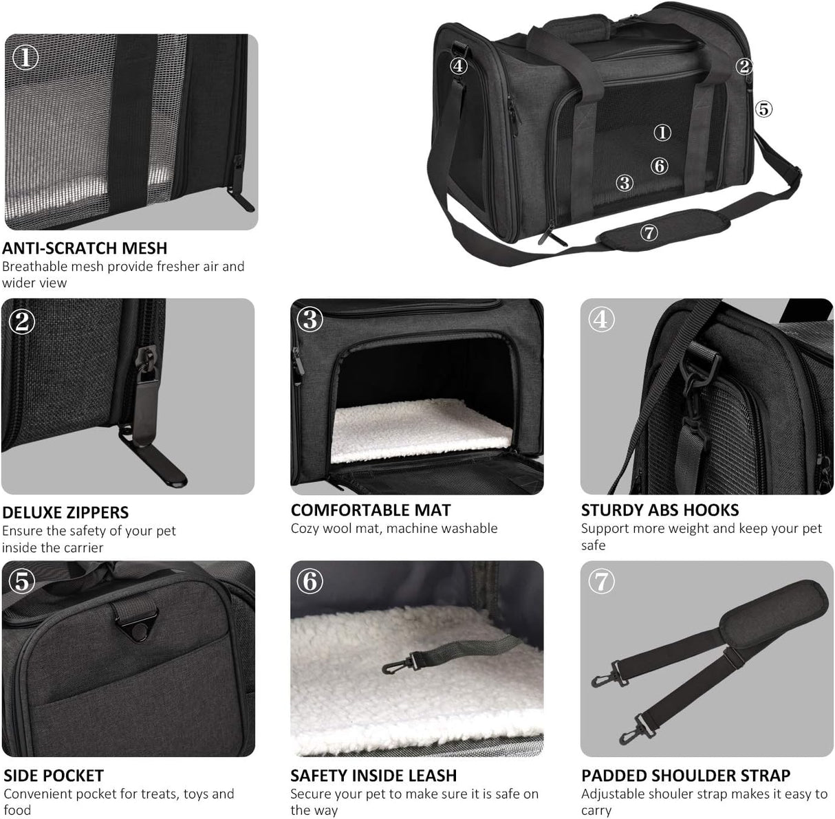 Transportadora Henkelion para gatos y cachorros hasta 25 lbs