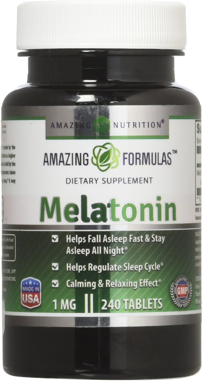Tabletas de Melatonina 1 Mg Amazing Formulas 240 Veganas