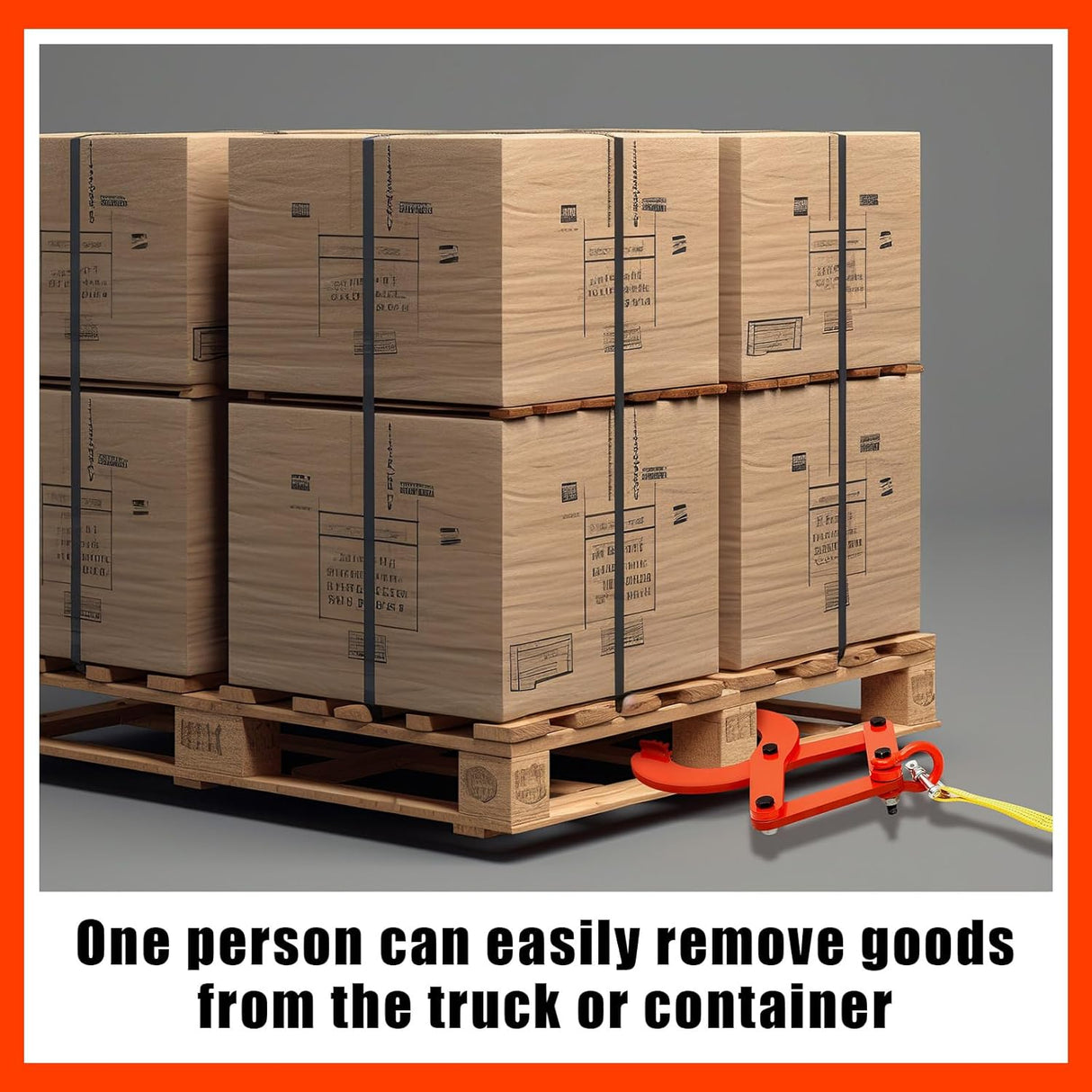 Kit de agarre para palets 1t, incluye ganchos y correa.