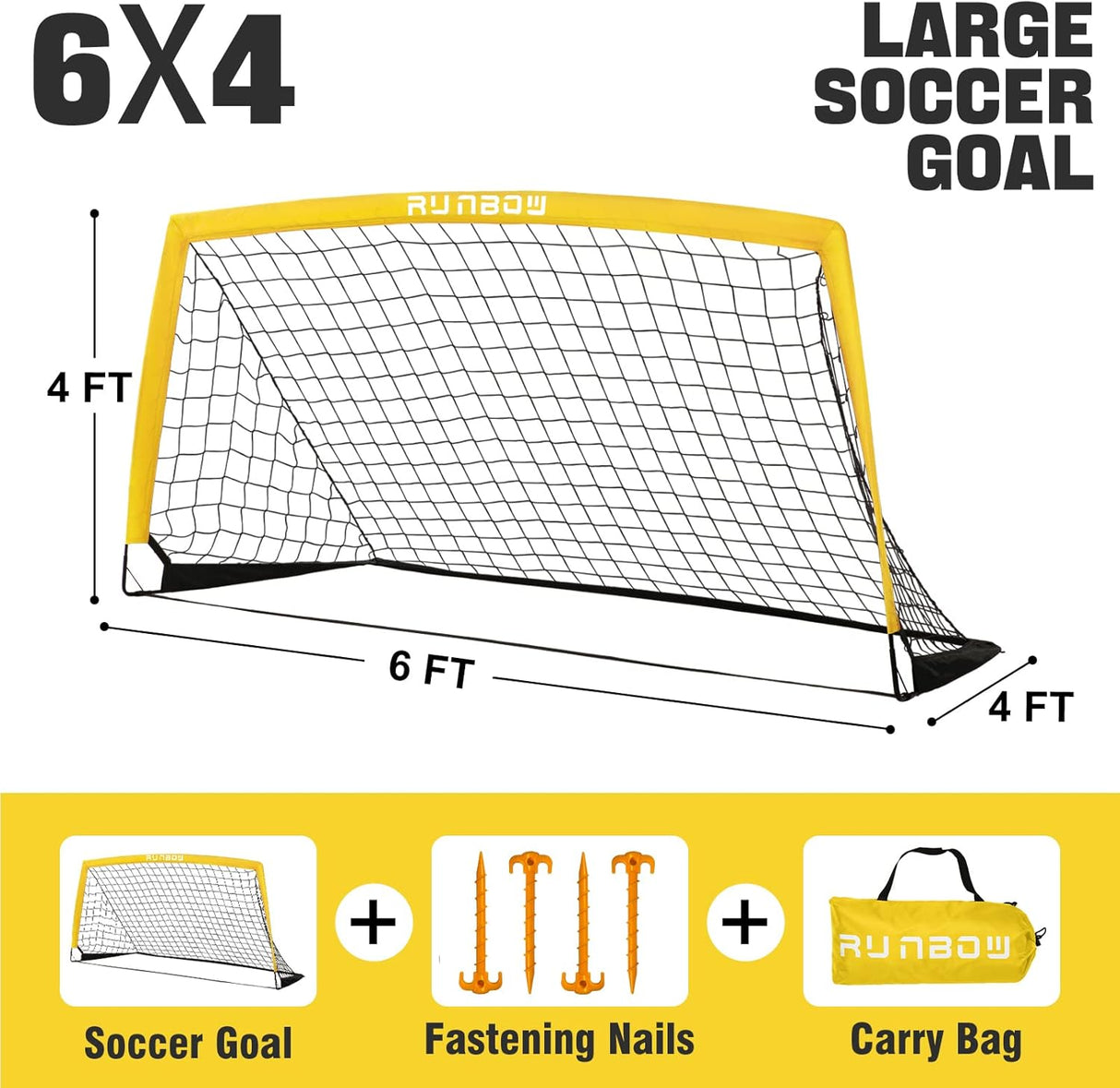 RUNBOW Portería de fútbol portátil para niños