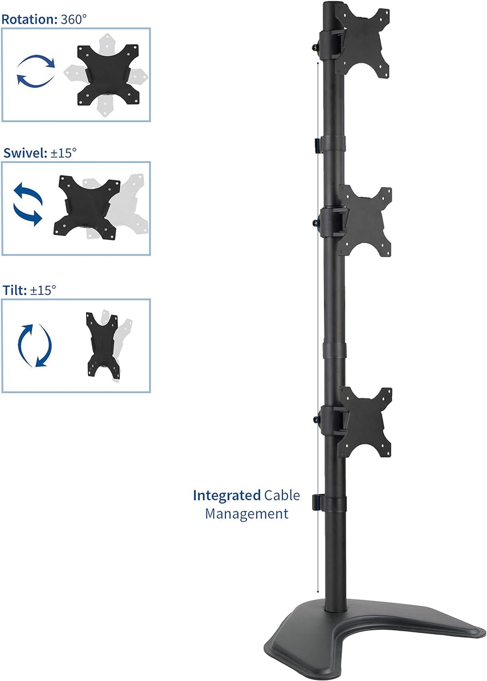 Soporte de Monitor Triple VIVO Ajustable para 3 Pantallas STAND-V003D