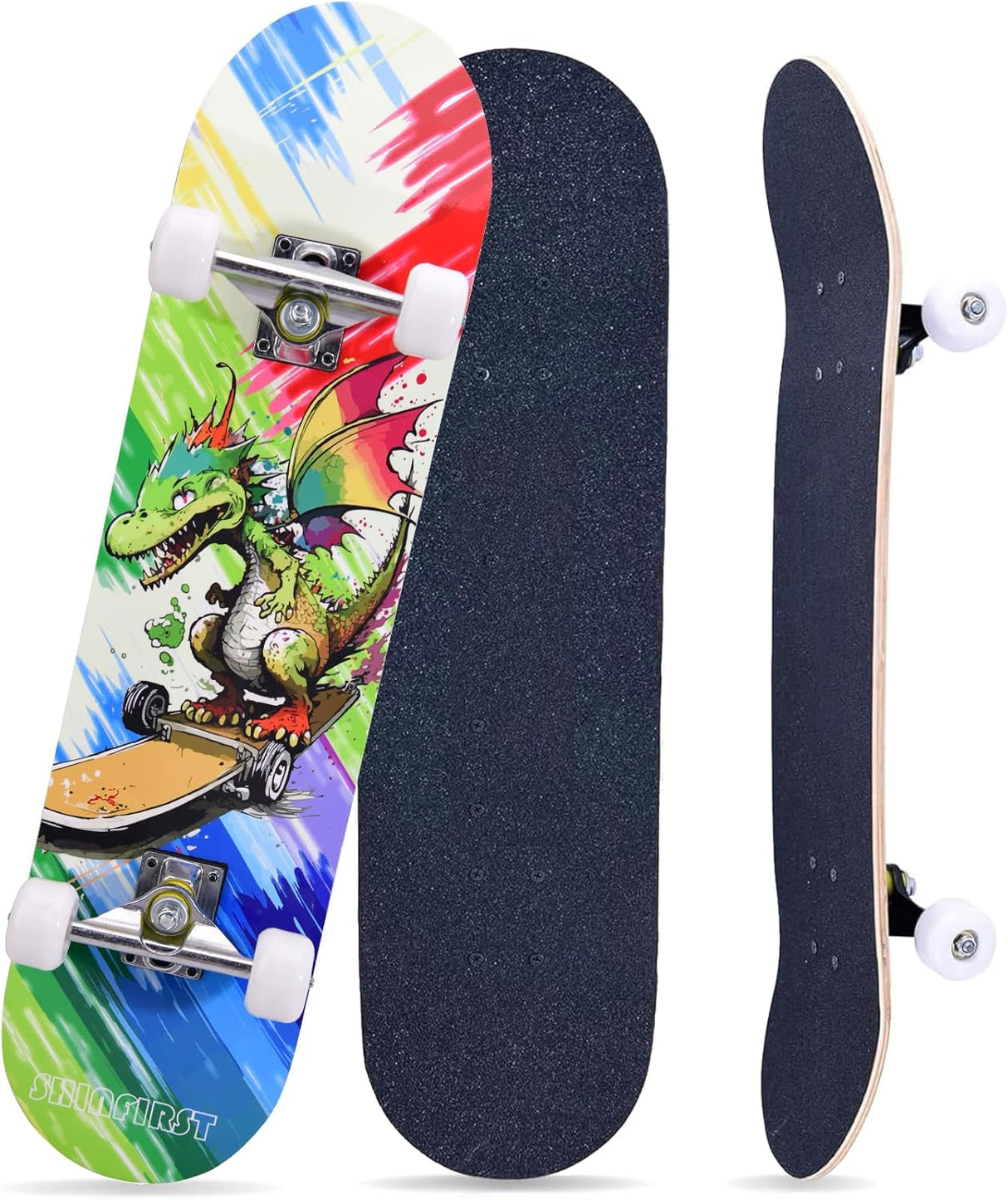 Skateboard Completo de 31 Pulgadas con Doble Kick y Diseño