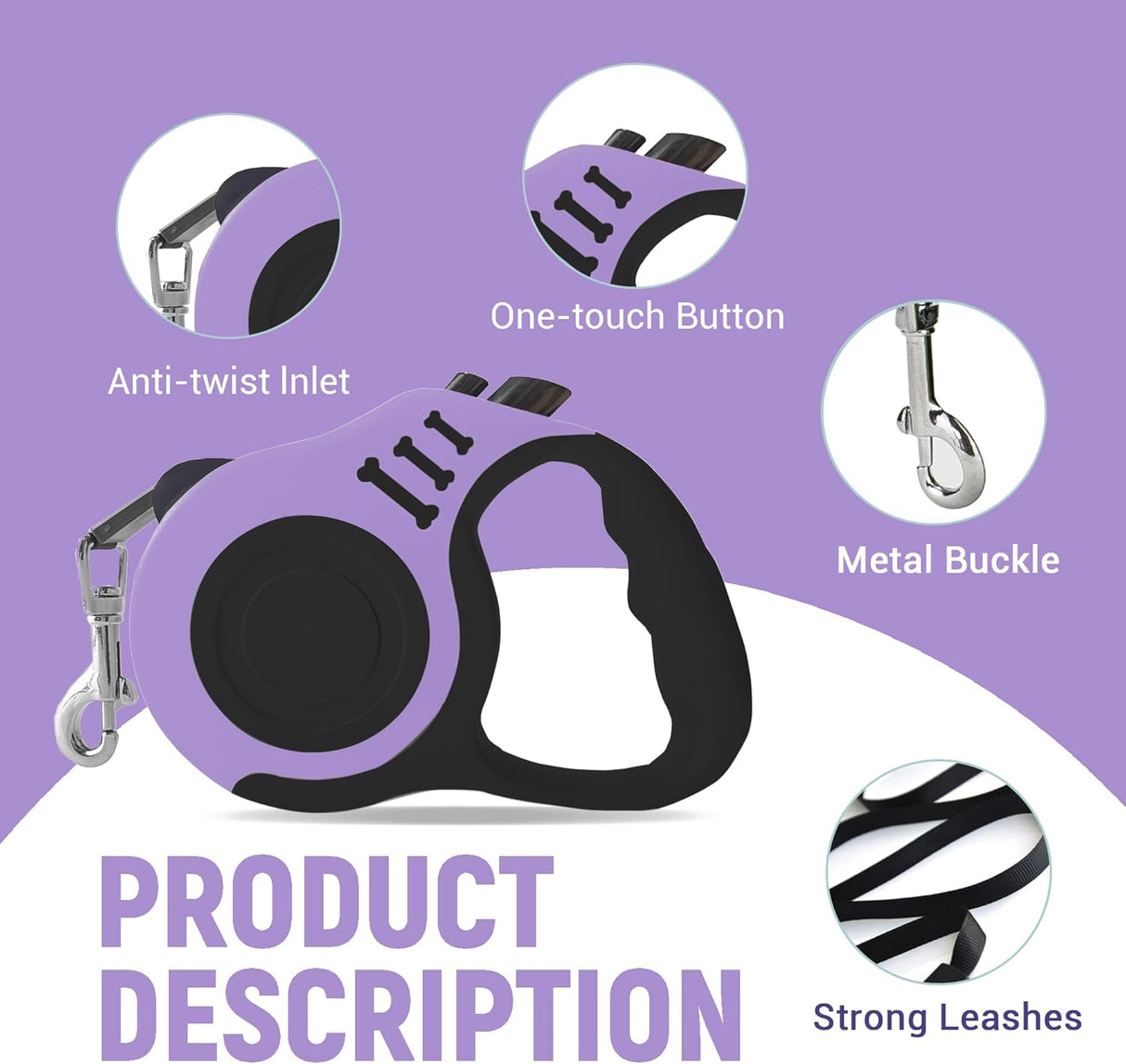 Correa Retráctil Automática para Perros con Accesorios
