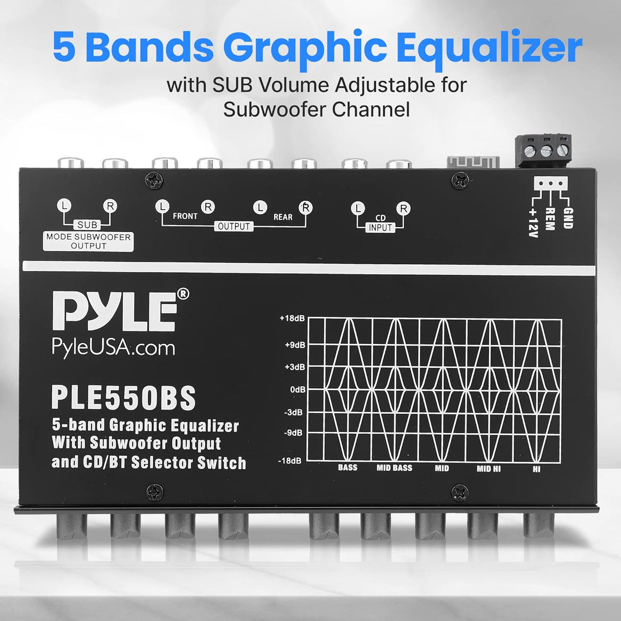 Ecualizador gráfico de 5 bandas con volumen PYLE PLE550BS