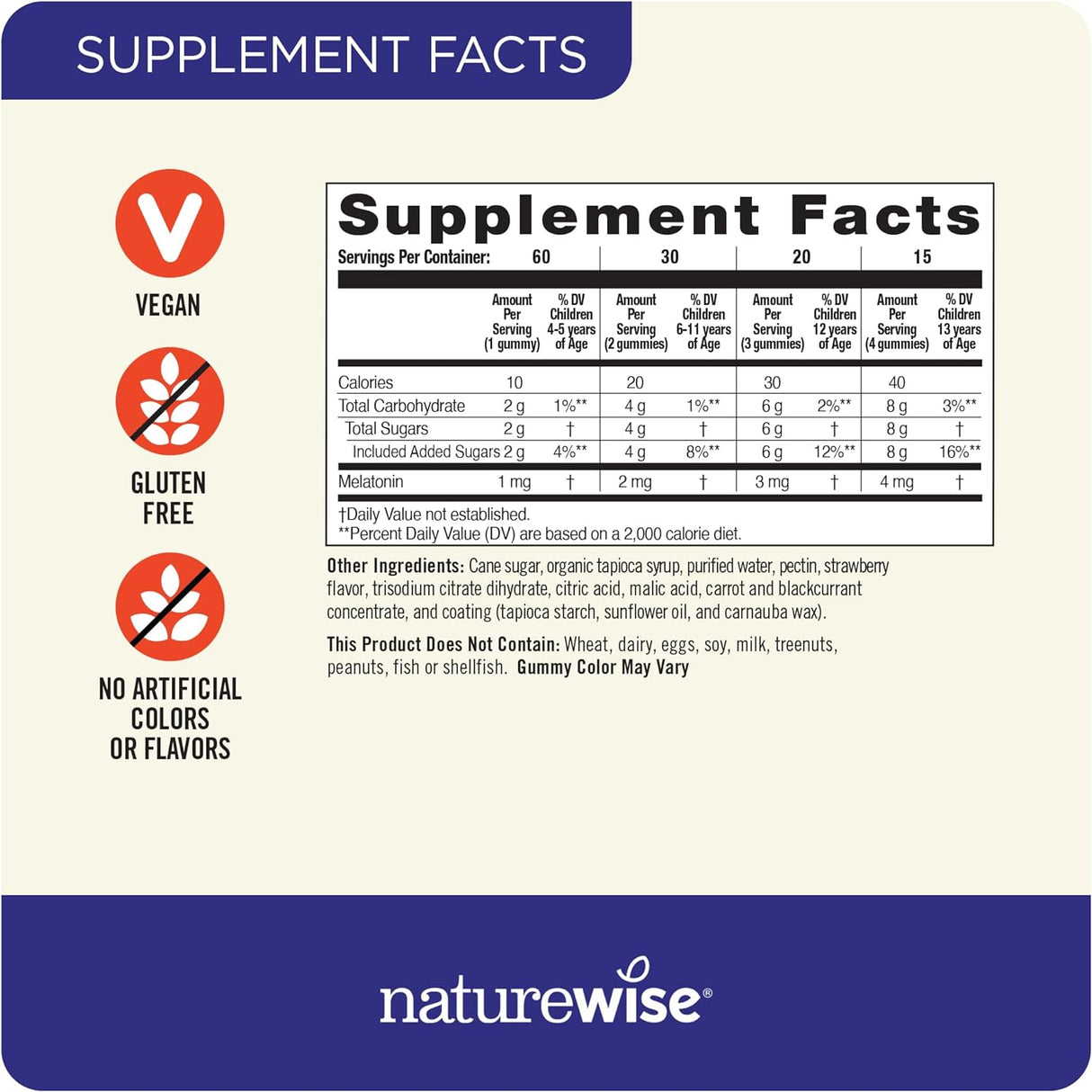 Suplemento de apoyo ocasional para dormir Gomitas de 1 mg