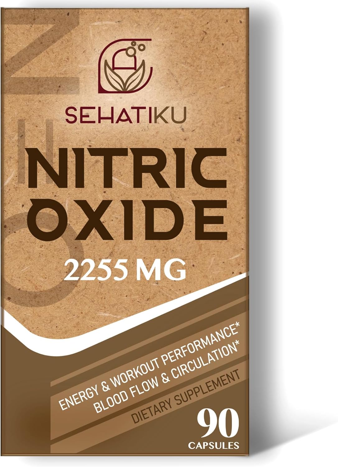Suplemento de óxido nítrico de 2255 mg para corazón, 90 cáp