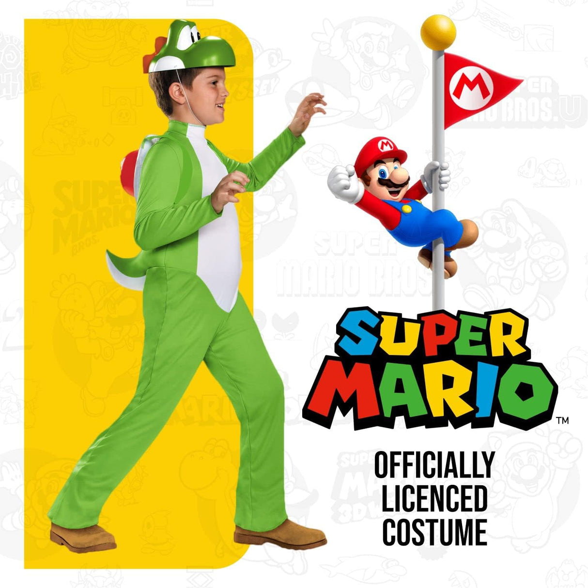 Disfraz de Yoshi de lujo Un solo color para niños talla L