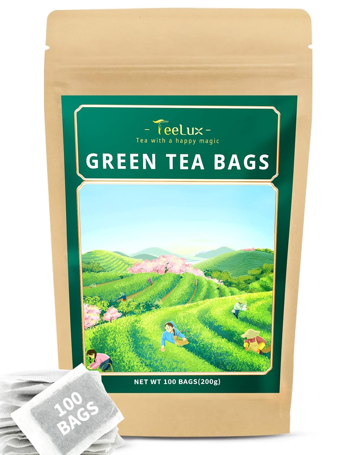 TeeLux Tés Verdes Naturales, Antioxidantes, 100 Pzas