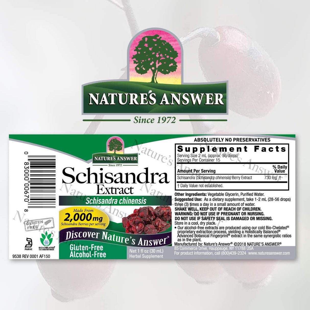 Schisandra Berry 1oz Extracto Soporte de función de digestió