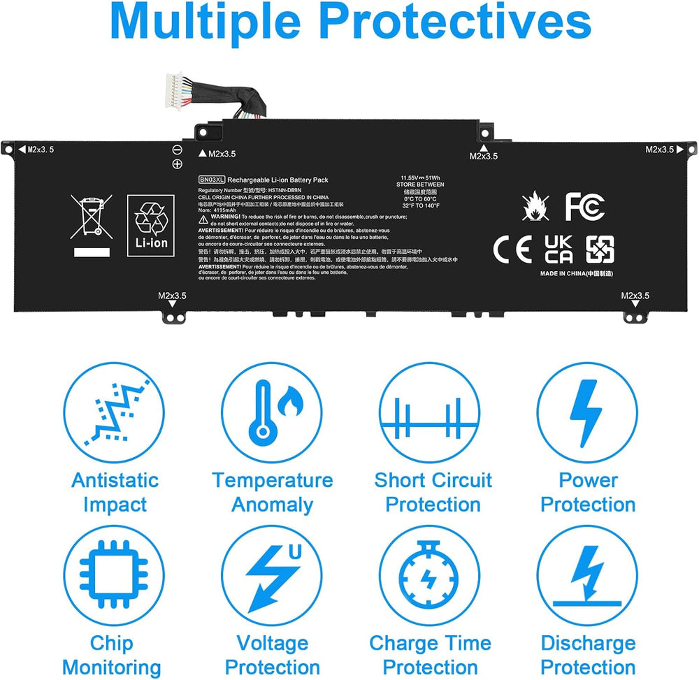 Batería BN03XL L77034-005 para HP Envy X360 2020