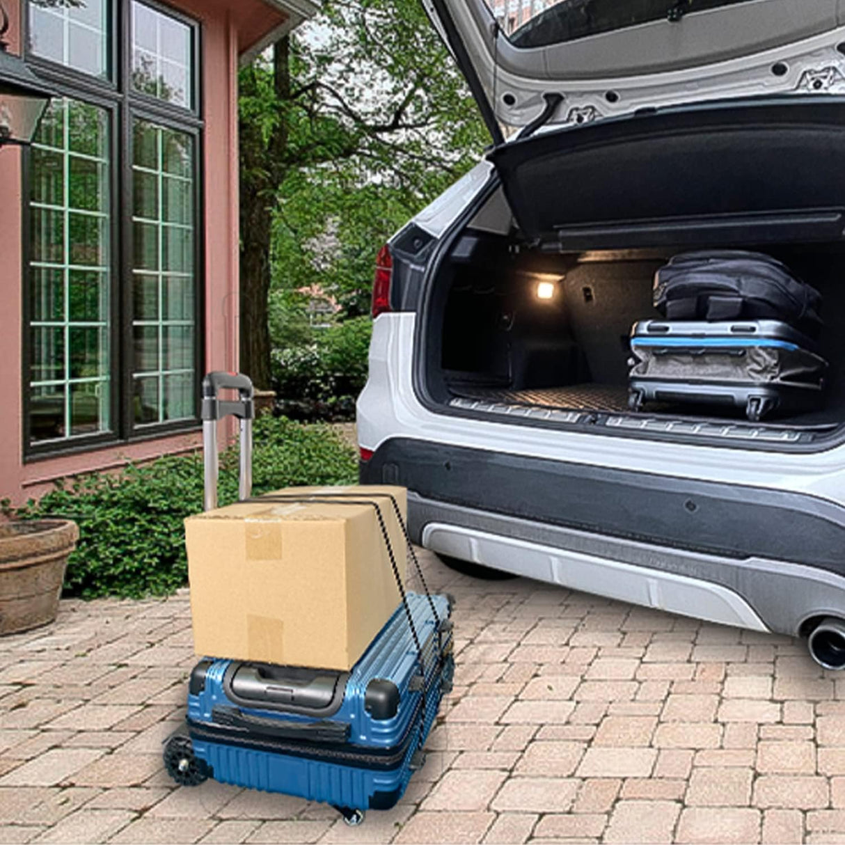 Carretilla Plegable, Carro de Carga 270 LB, Ruedas Giratorias