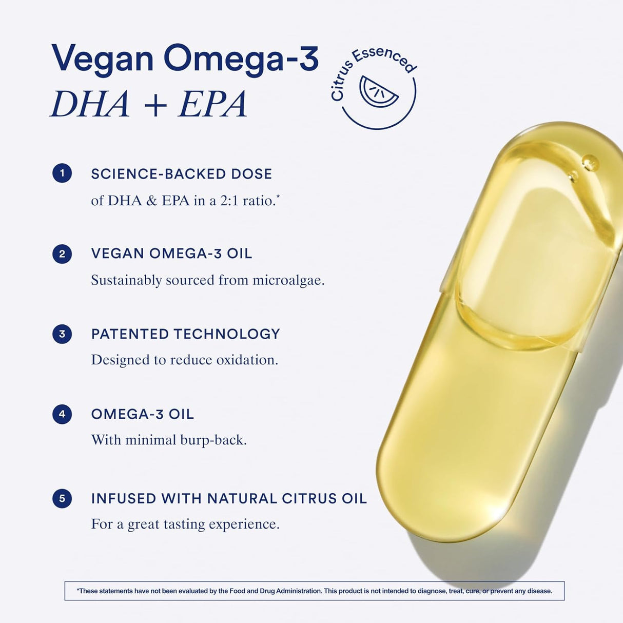 Omega 3 DHA y EPA Vegano - Microalgas Sostenibles, 30 Días