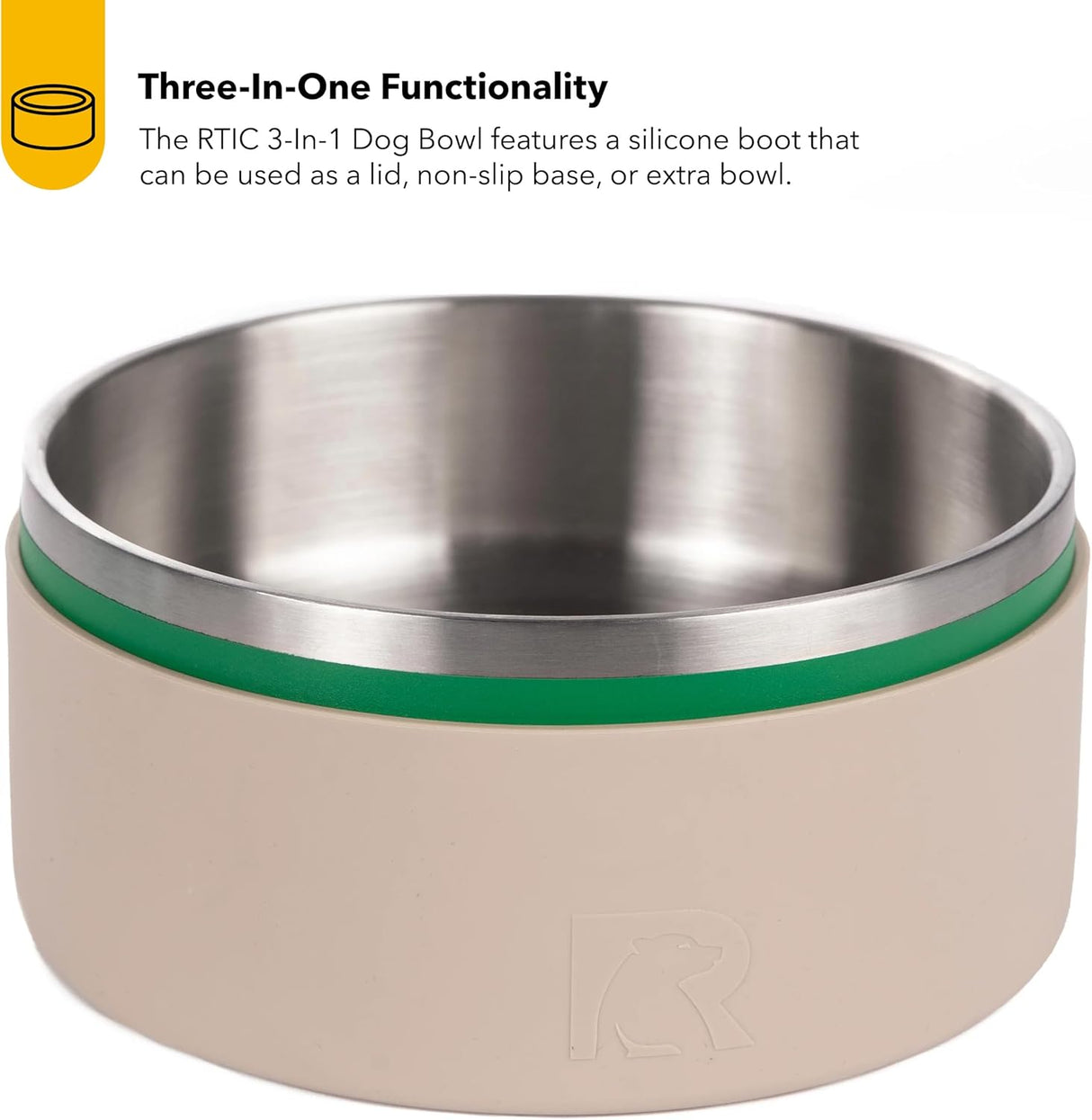 Cuenco 3-en-1 para Perros RTIC, Acero Inoxidable, Grande