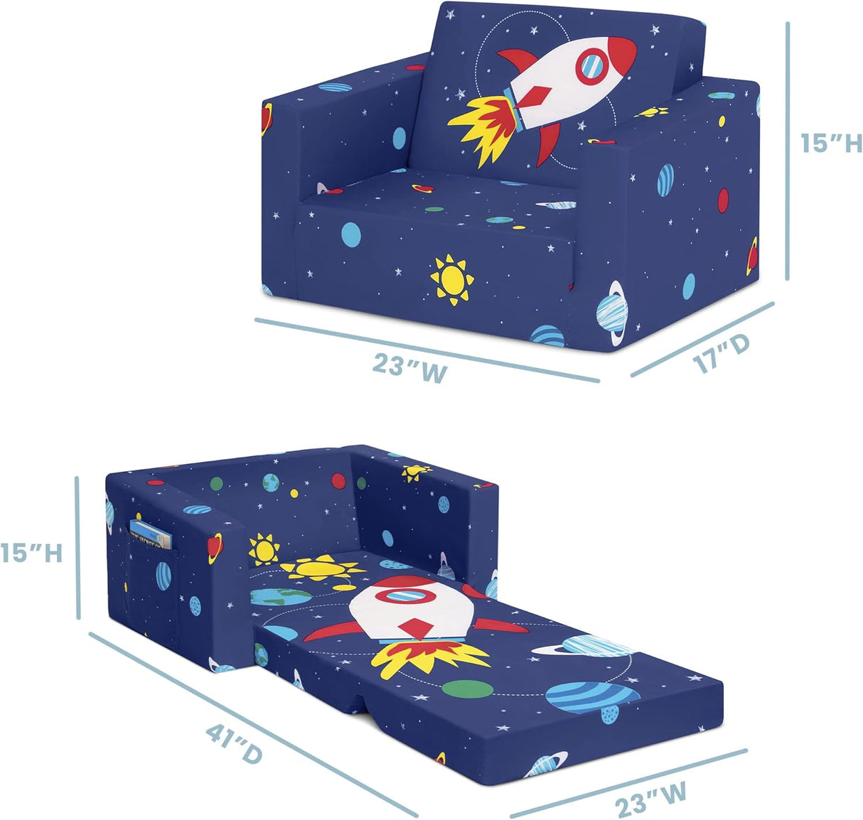 Silla transformable en cama cómoda para niños Delta Children