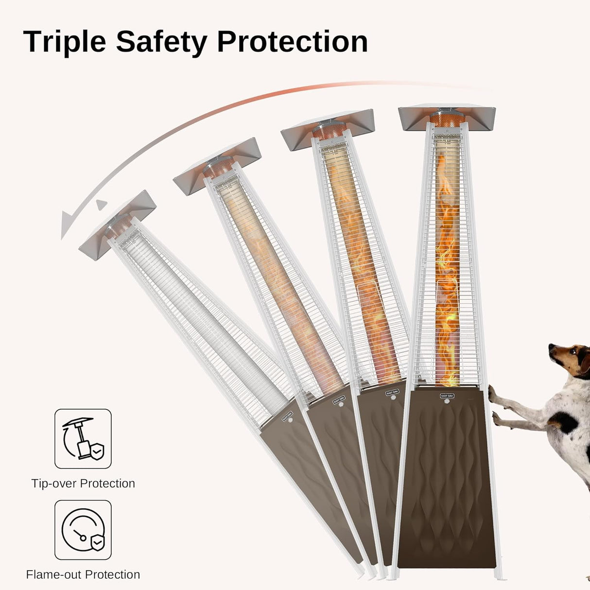 Calentador de patio al aire libre tubo cuarzo EAST OAK