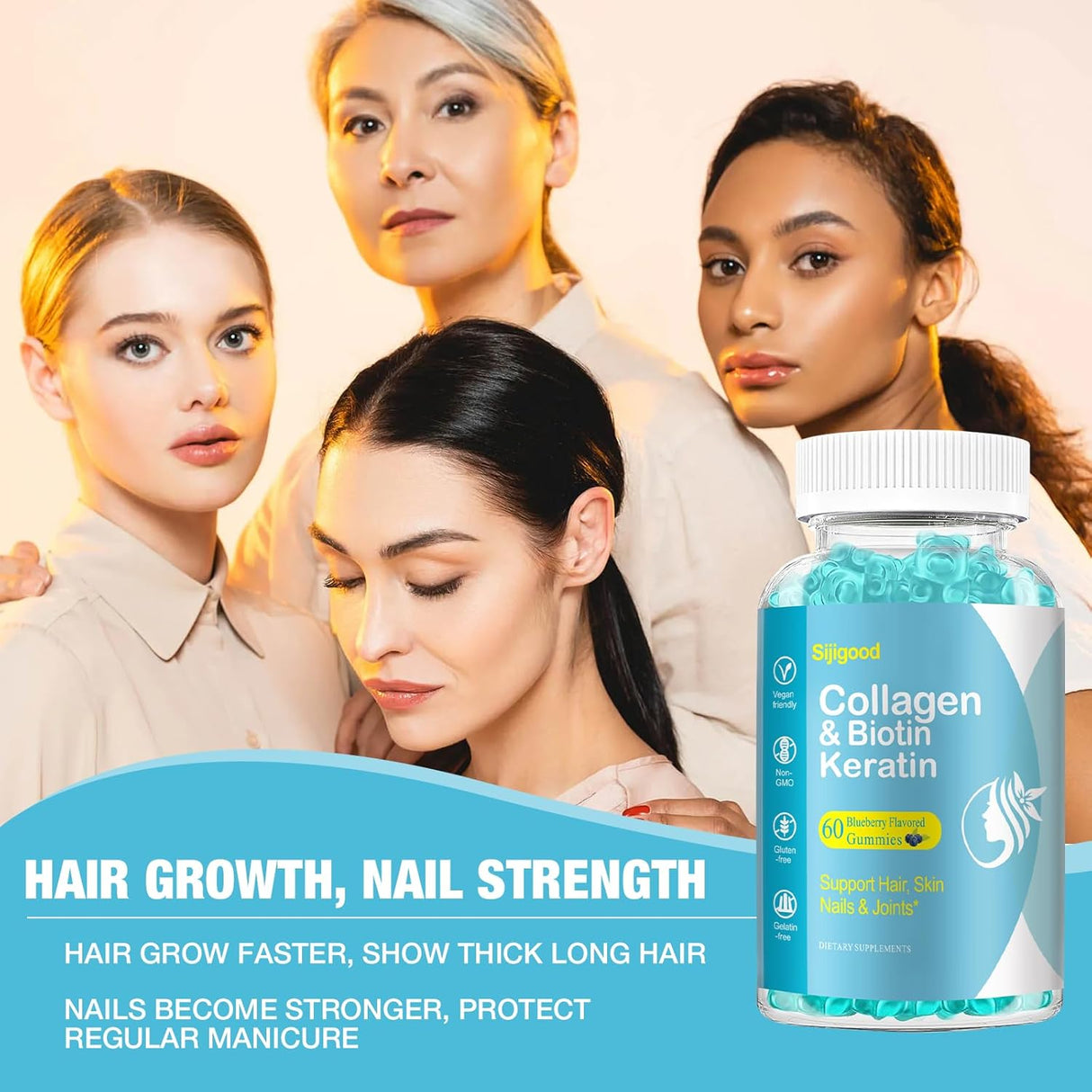 Vitamina para la piel crecimiento del cabello uñas