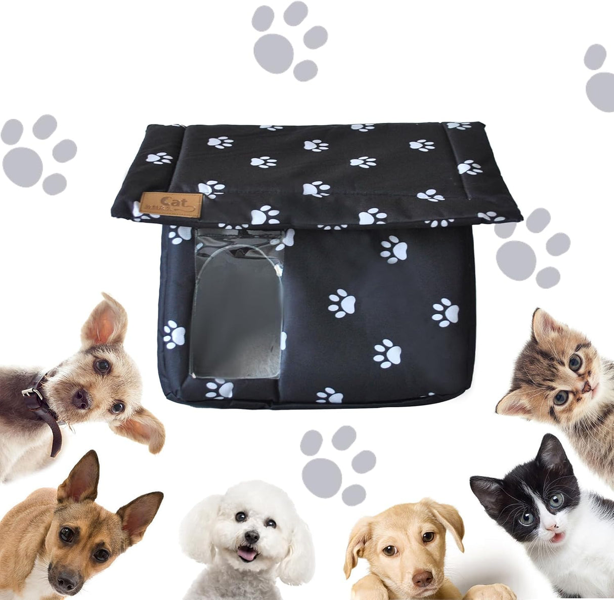 Casa para Gatos Exteriores, Aislada, Plegable, para Animales