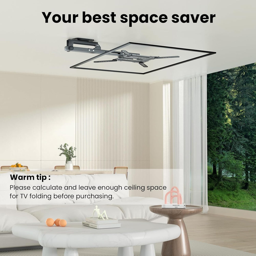 Soporte de TV de techo plegable, manual, ajustable, 23-55