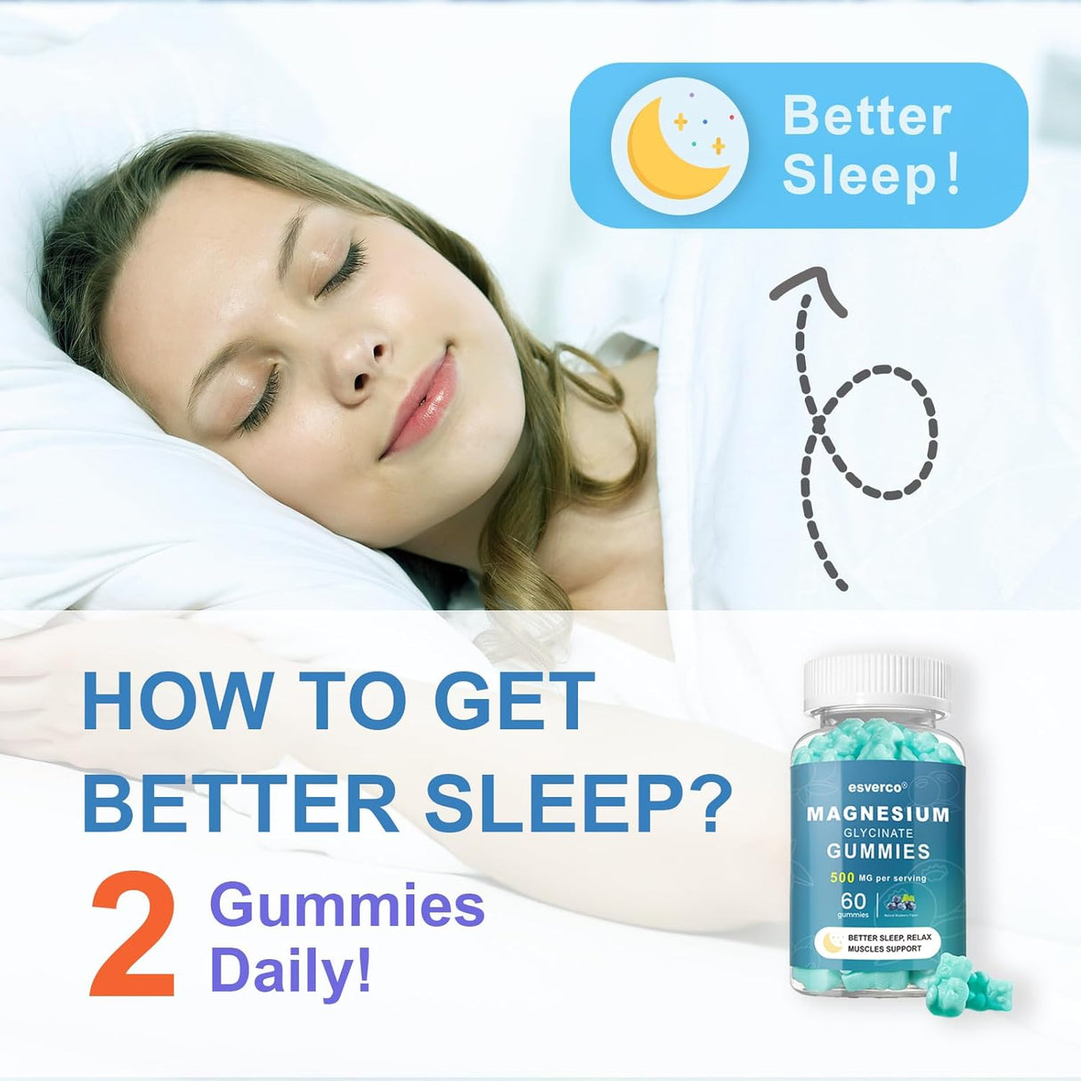 Gominolas de Magnesio Glycinate 500mg para dormir Vegan