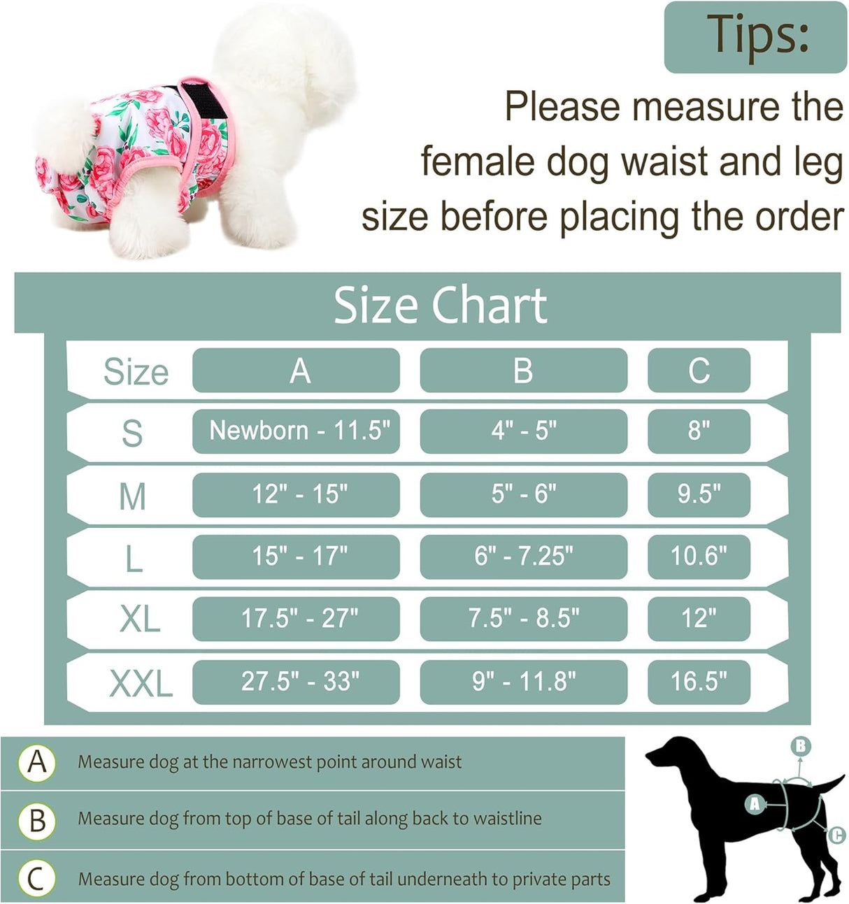 Grecle Pañales reutilizables de alta calidad para perras en celo, girasol, S