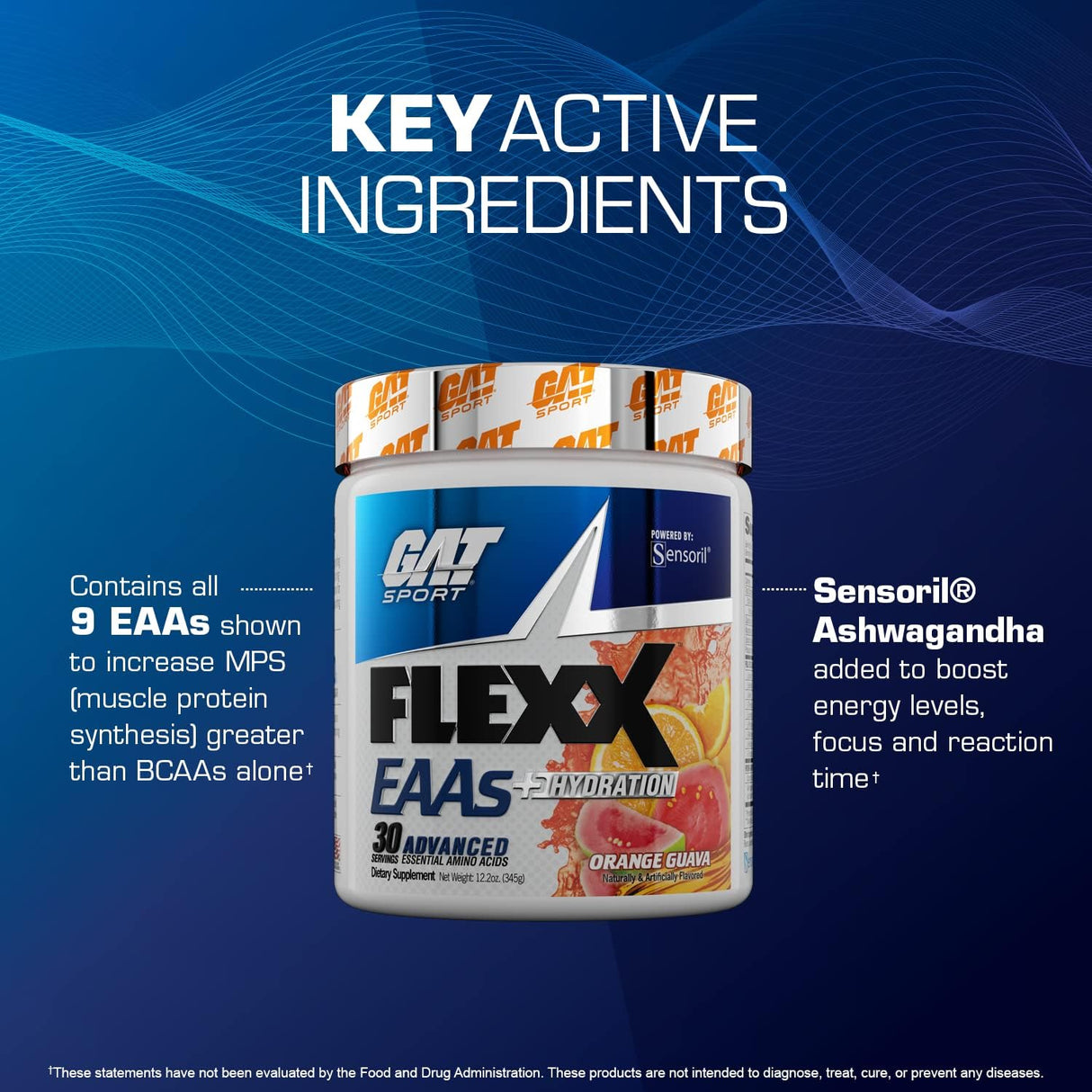 GAT SPORT Flexx EAAs + Hidratación Amino Avanzados 30 Servs