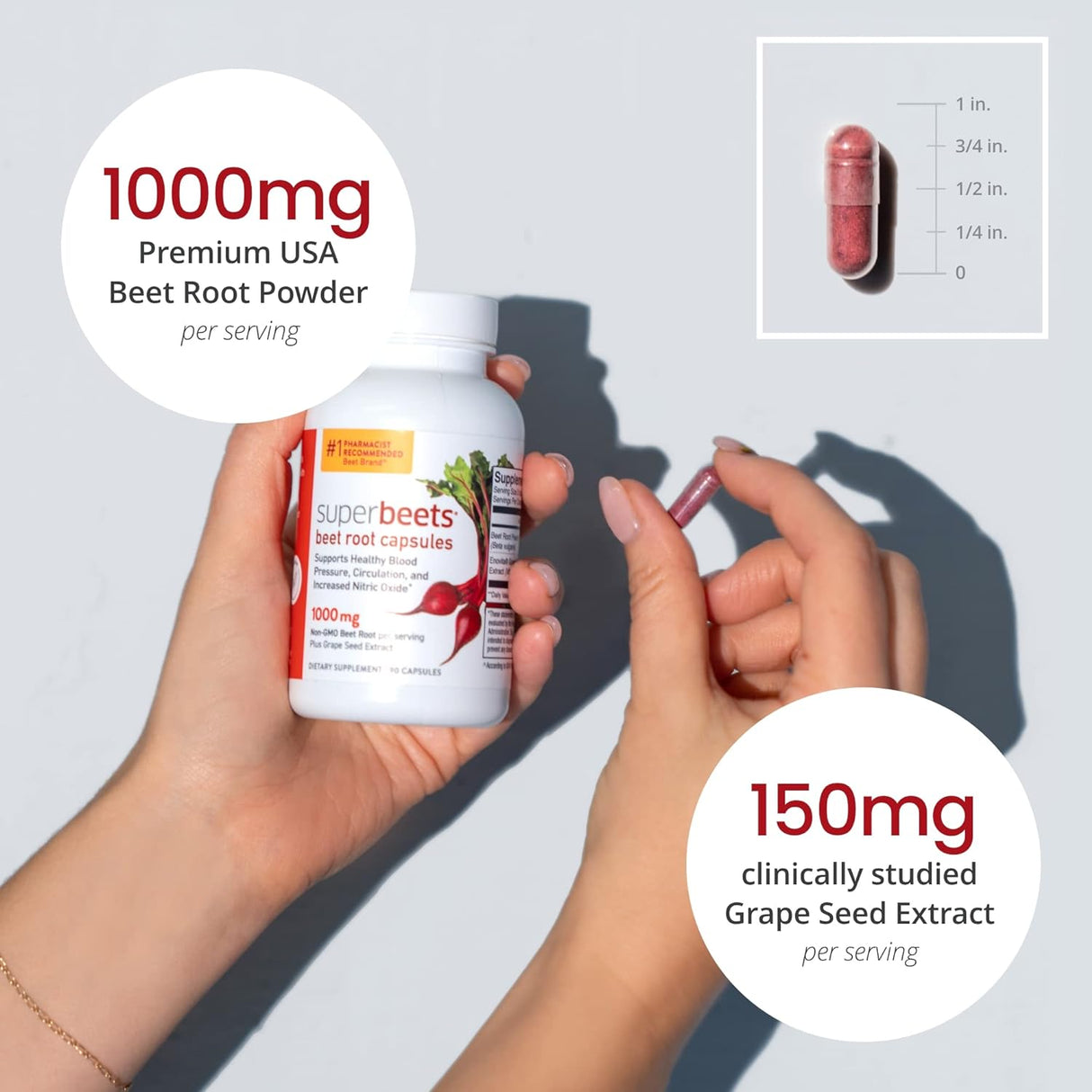 Cápsulas de Raíz de Remolacha 1000 mg - Lib. Rápida 90 Unidades