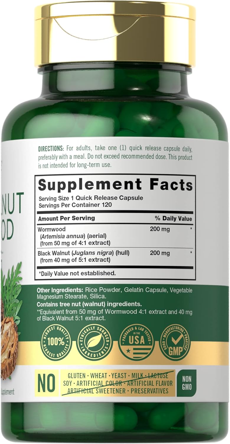 Carlyle Black Walnut Wormwood Cápsulas herbal 120