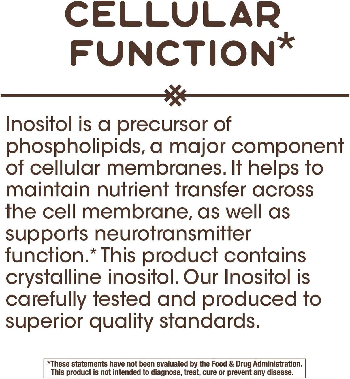 Suplementos Inositol 500 mg por porción, 100 cápsulas