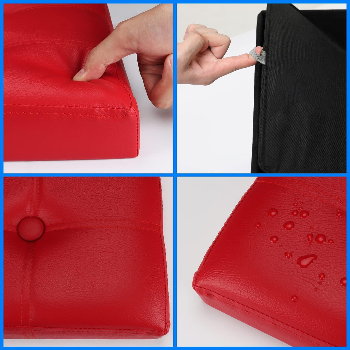 Ottomán de Almacenamiento, Taburete Plegable con Asiento Acolchado