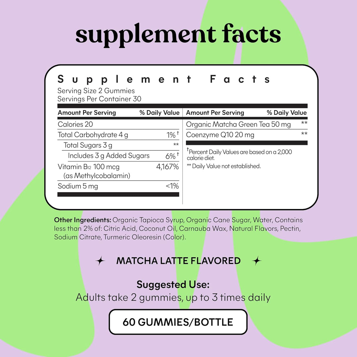 Suplemento Matcha Superfood Gomitas energéticas con té verd