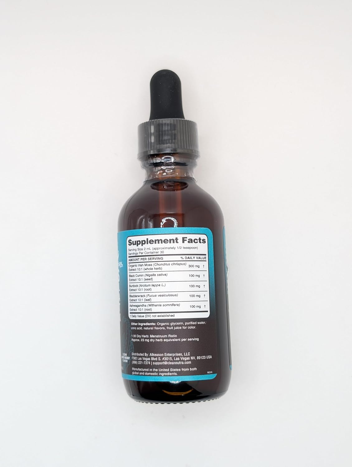 Clean Nutra Sea Moss Drops, Orgánico, Multimineral, Vegano, 60ml