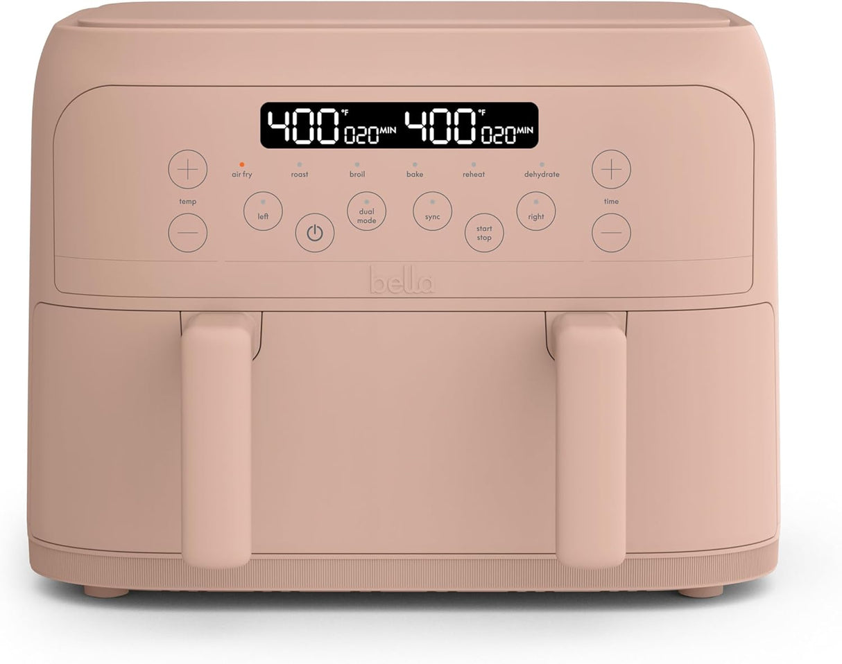 Freidora de aire Bella 4 Qt, 1200W, 3lb, 6 opciones, TriZone