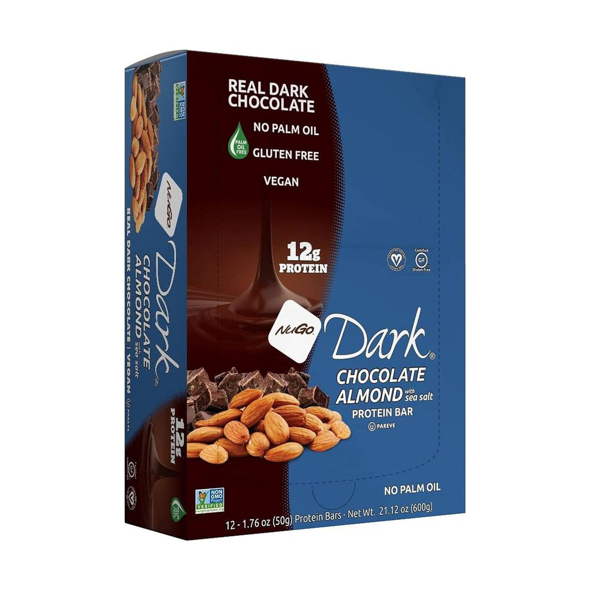 Nugo Bar de Chocolate Oscuro con Almendra y Sal 12u 1.76oz