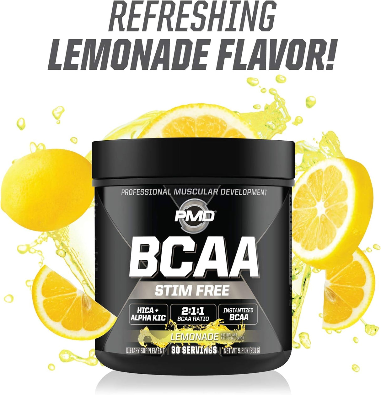 PMD Sports BCAA Aminoácidos sin Estímulo, Mejor Rendimiento 30 Servs