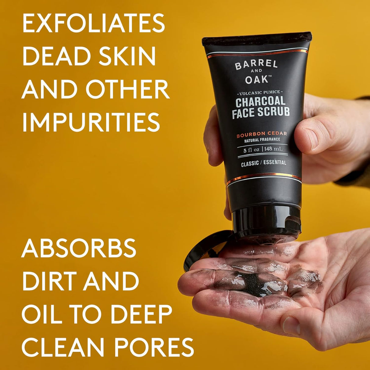 Exfoliante facial de carbón con piedra pómez volcánica